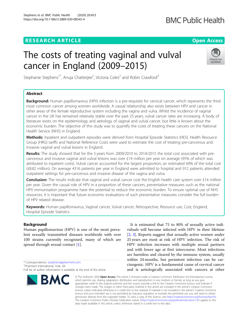 PDF The costs of treating vaginal and vulval cancer in England