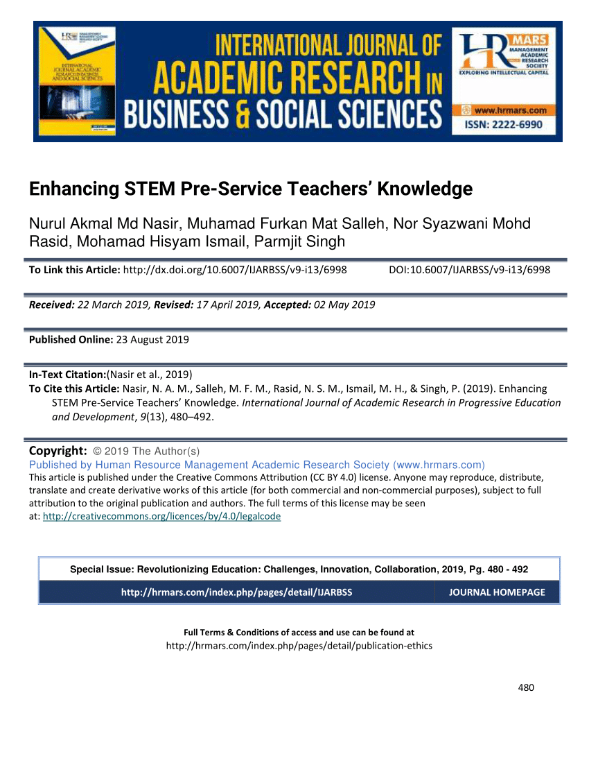 Pdf Enhancing Stem Pre Service Teachers Knowledge