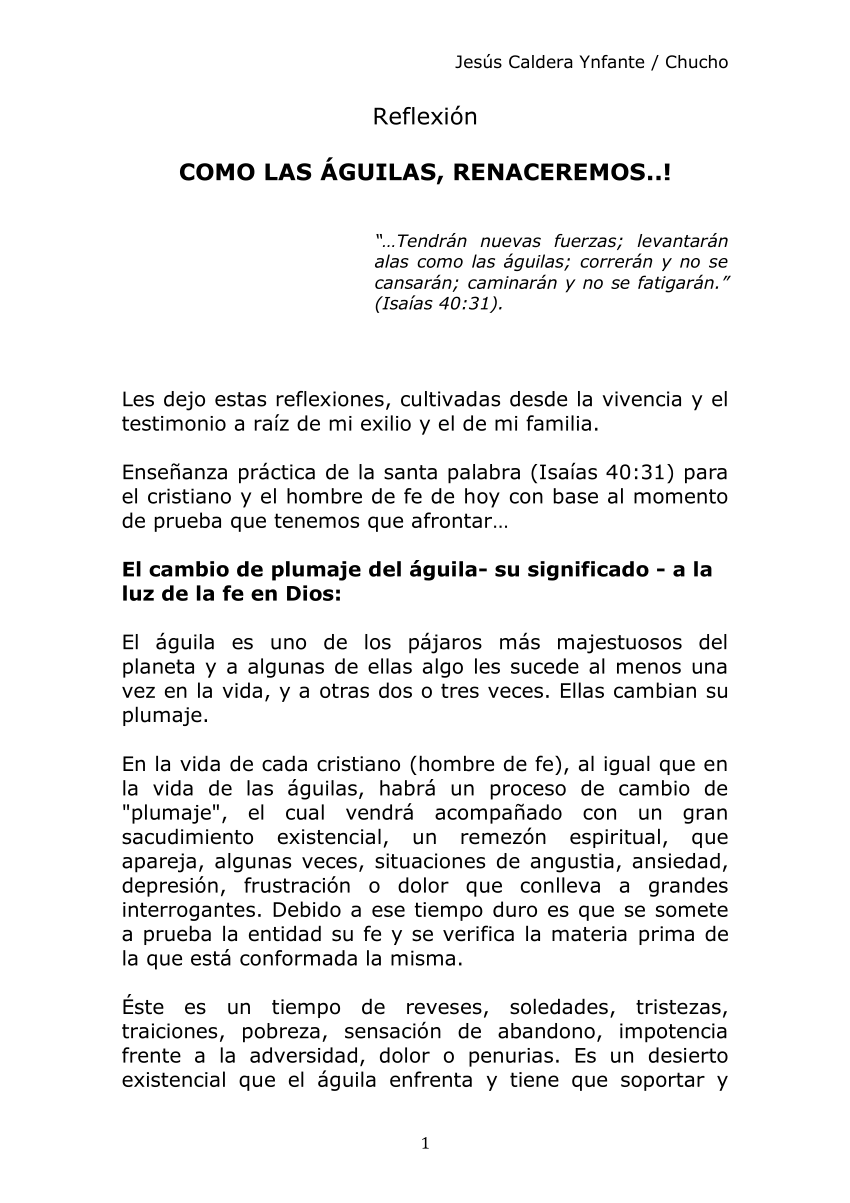 PDF) COMO LAS AGUILAS... RENACEREMOS - Jesús Caldera Ynfante, PhD