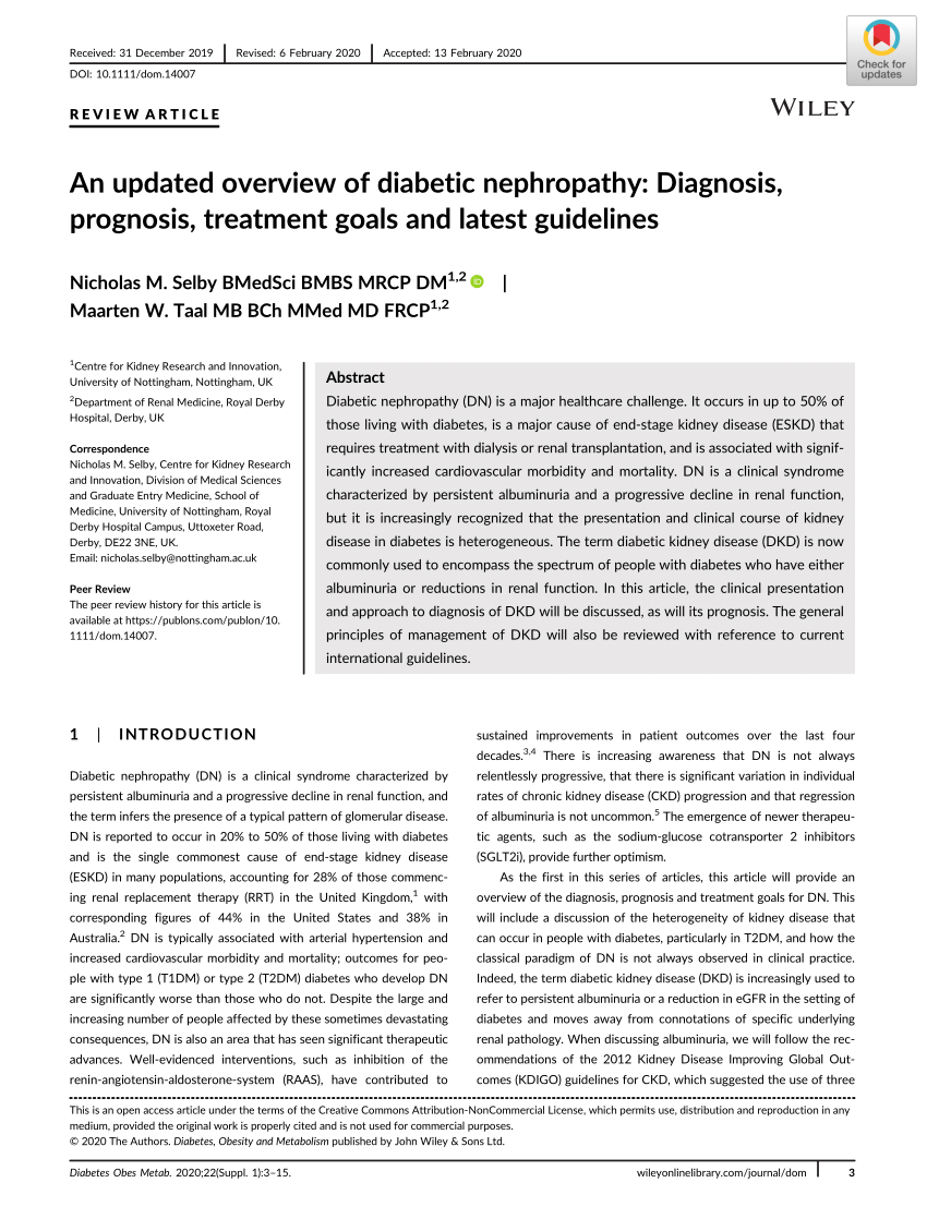 treatment of diabetic nephropathy pdf)