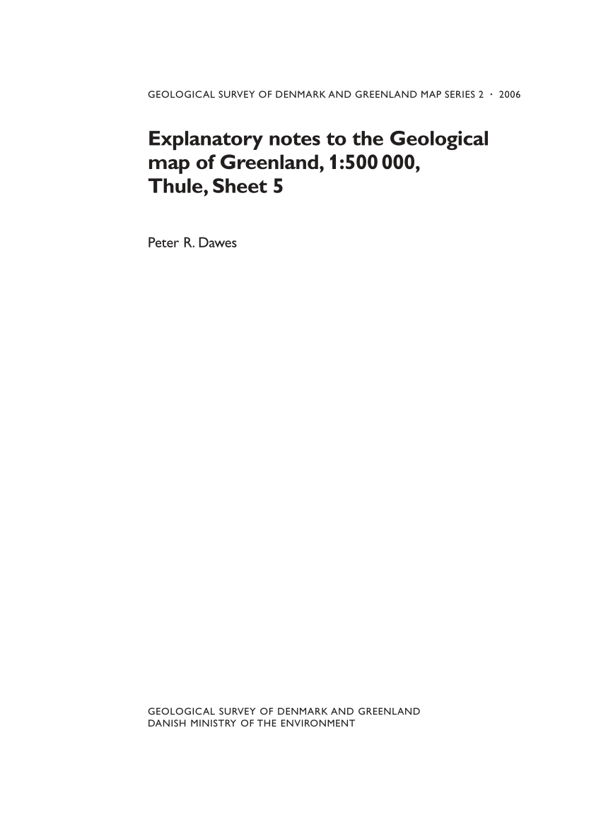PDF) Explanatory notes to the Geological map of Greenland, 1:500 ...