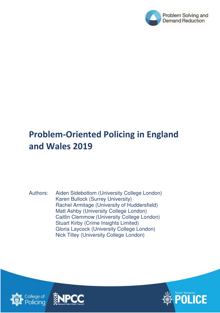 Pdf Problem Oriented Policing In England And Wales 2019