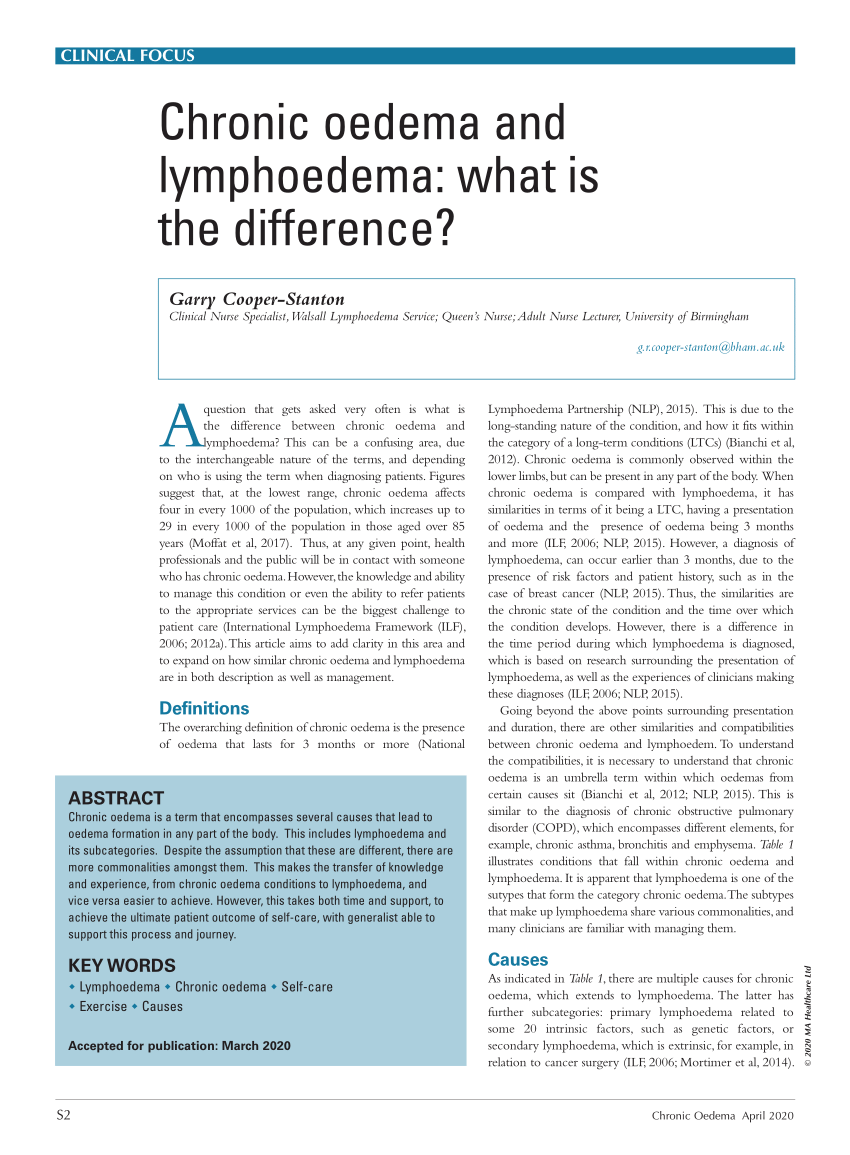 pdf-chronic-oedema-and-lymphoedema-what-is-the-difference