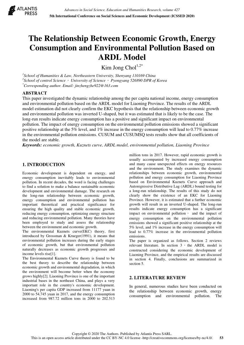 research paper using ardl model