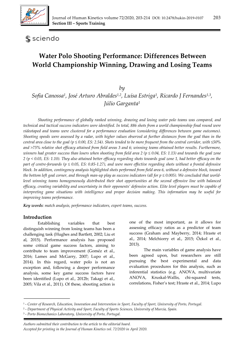 Differences between winning, drawing and losing teams in game