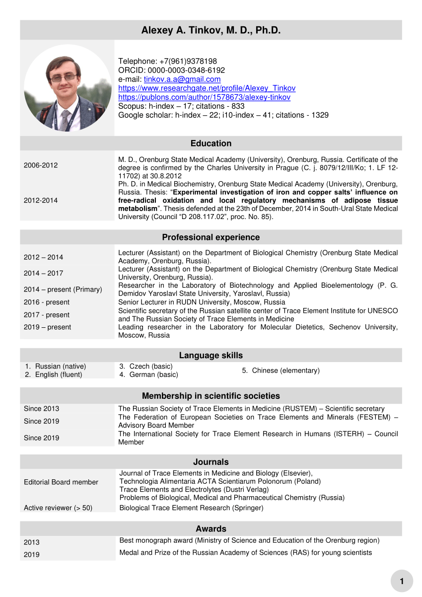 resume md phd