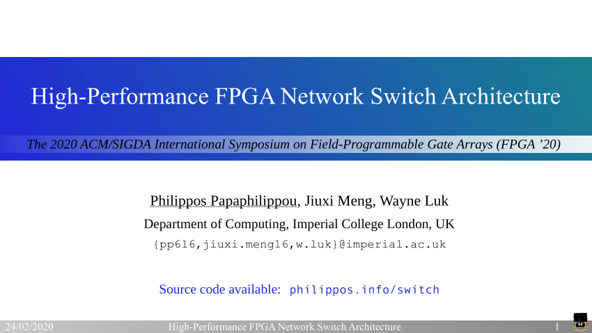 Pdf High Performance Fpga Network Switch Architecture Slides