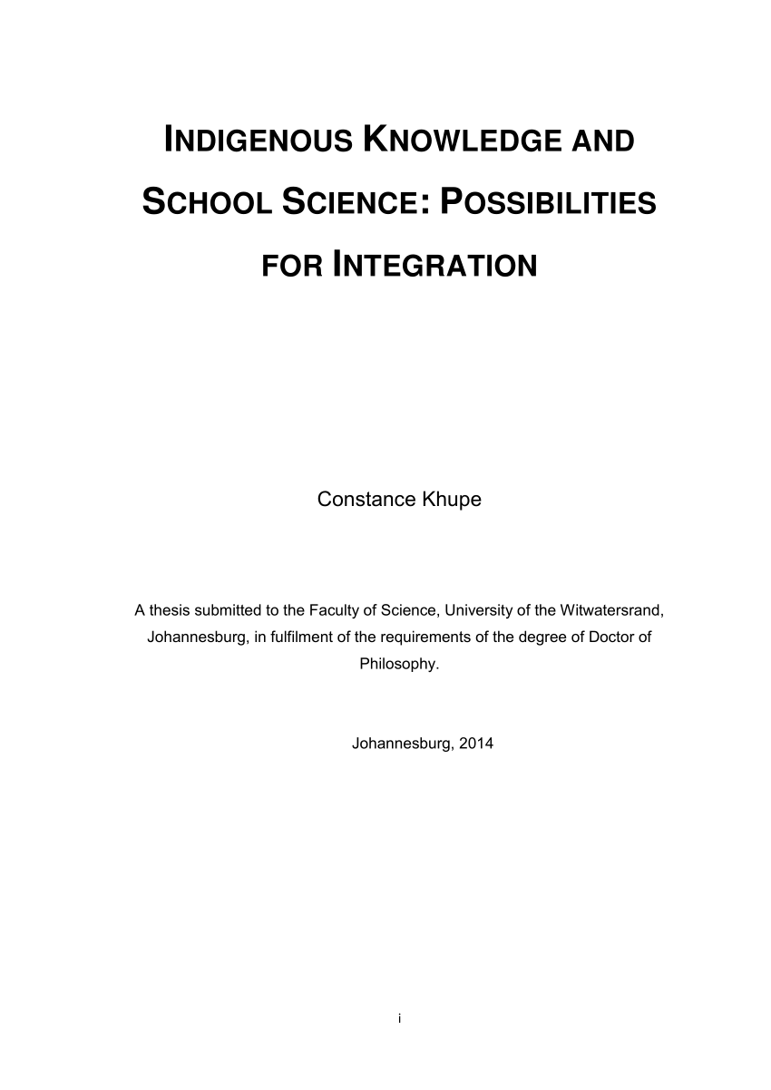 phd thesis on indigenous knowledge