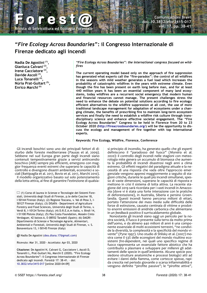 research paper on fire ecology