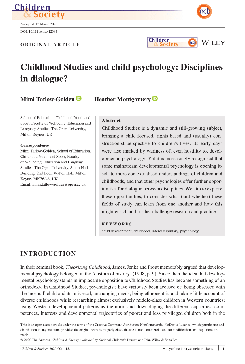 Child psychology essay
