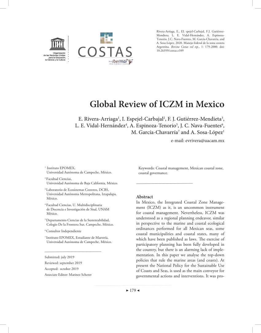 Pdf Global Review Of Iczm In Mexico