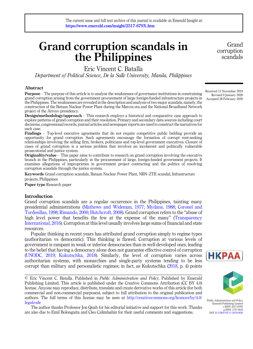 research paper about corruption in the philippines