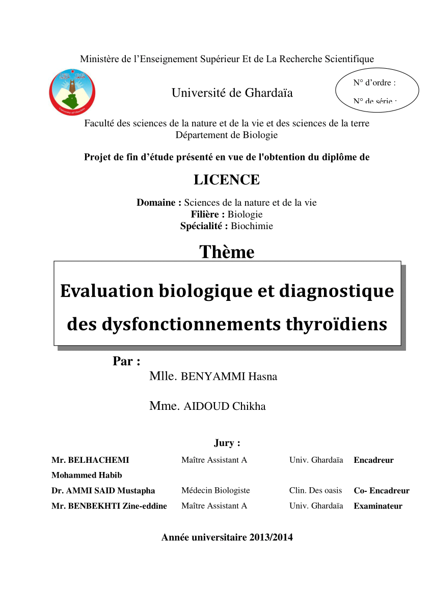 pdf evaluation biologique et diagnostique des dysfonctionnements thyroidiens