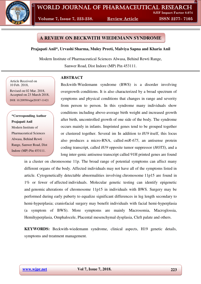 Beckwith-Wiedemann Syndrome - GeneReviews® - NCBI Bookshelf