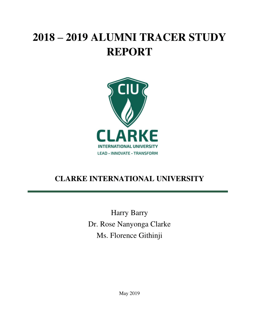 Pdf Clarke International University Alumni Tracer Study 2018 2019 Report