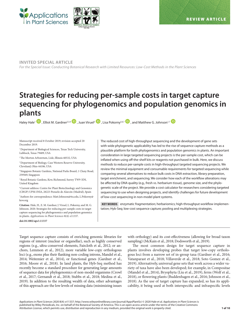 PDF) Strategies for reducing per-sample costs in target capture sequencing  for phylogenomics and population genomics in plants: Low-cost Hyb-Seq