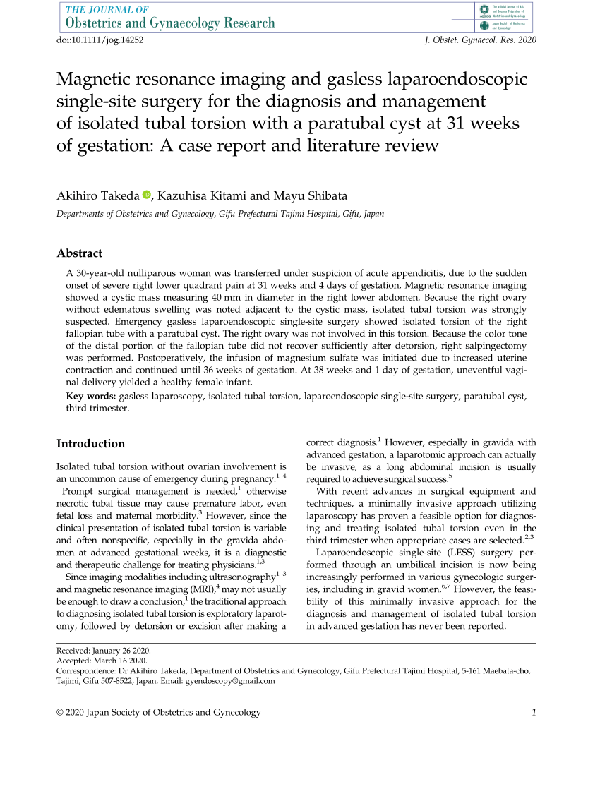 Pdf Magnetic Resonance Imaging And Gasless Laparoendoscopic Single