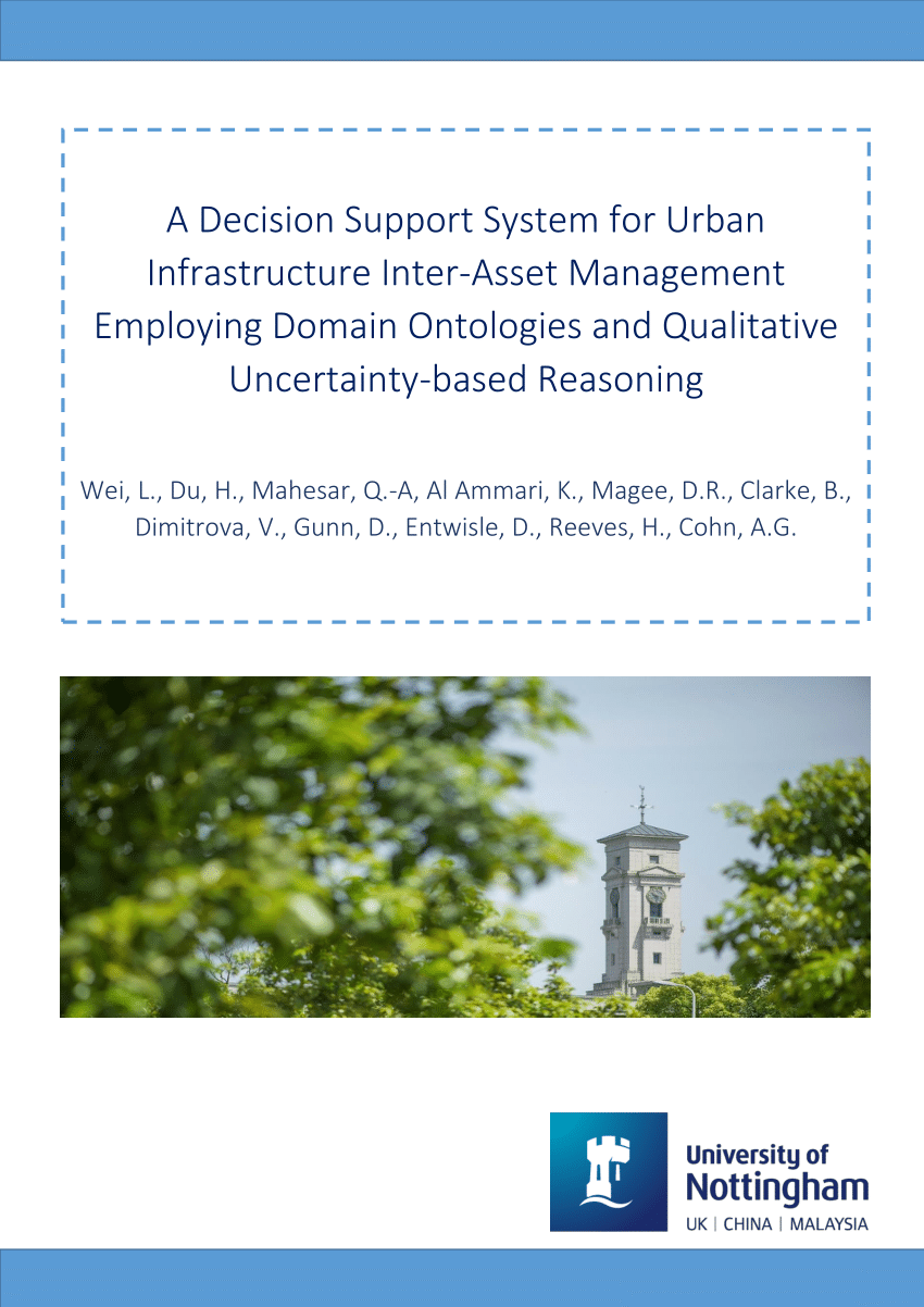 Pdf A Decision Support System For Urban Infrastructure Inter Asset Management Employing Domain Ontologies And Qualitative Uncertainty Based Reasoning