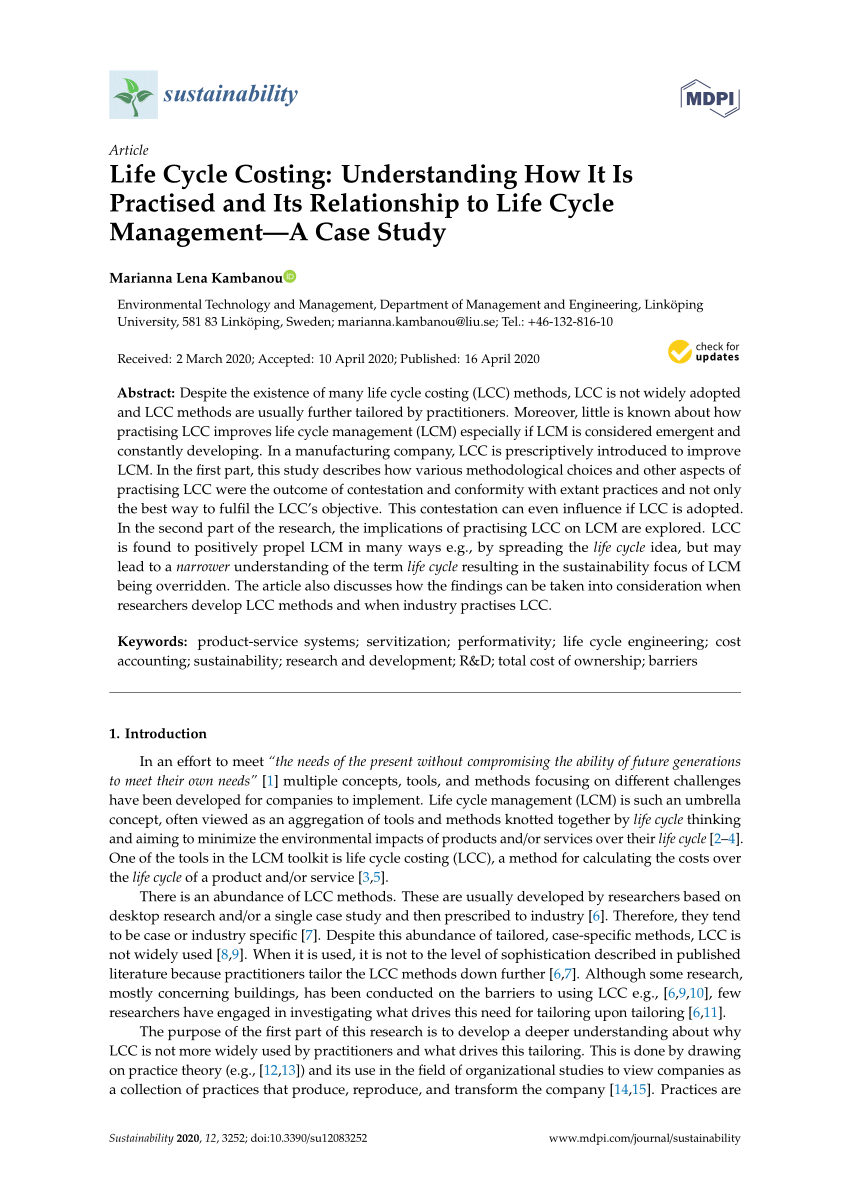 case study life cycle costing