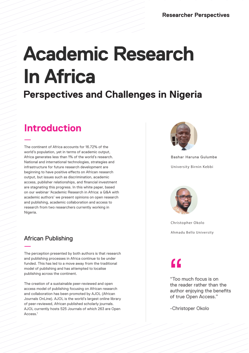 types of research in nigeria