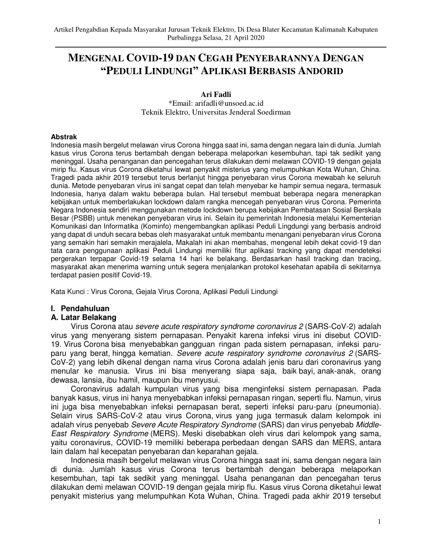 Tentang tulis contoh covid-19 pdf karya ilmiah Contoh Karya