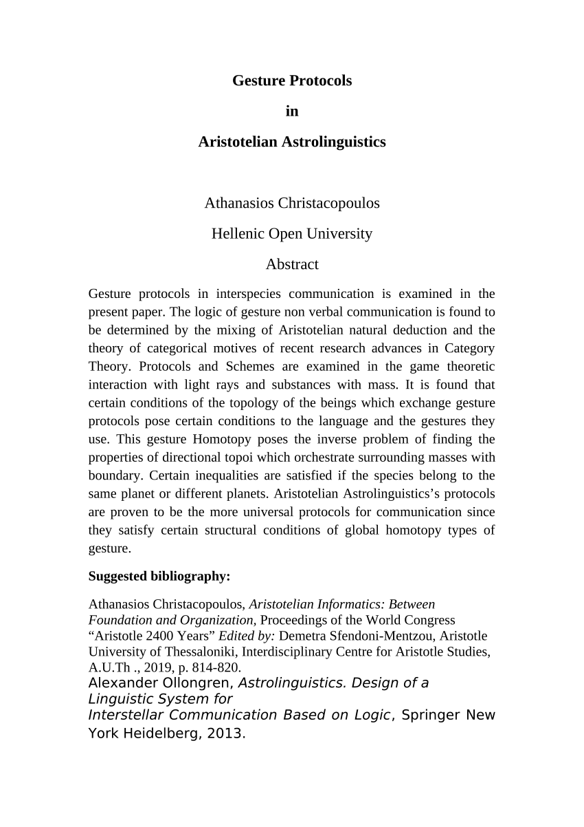 aristotelian research paper