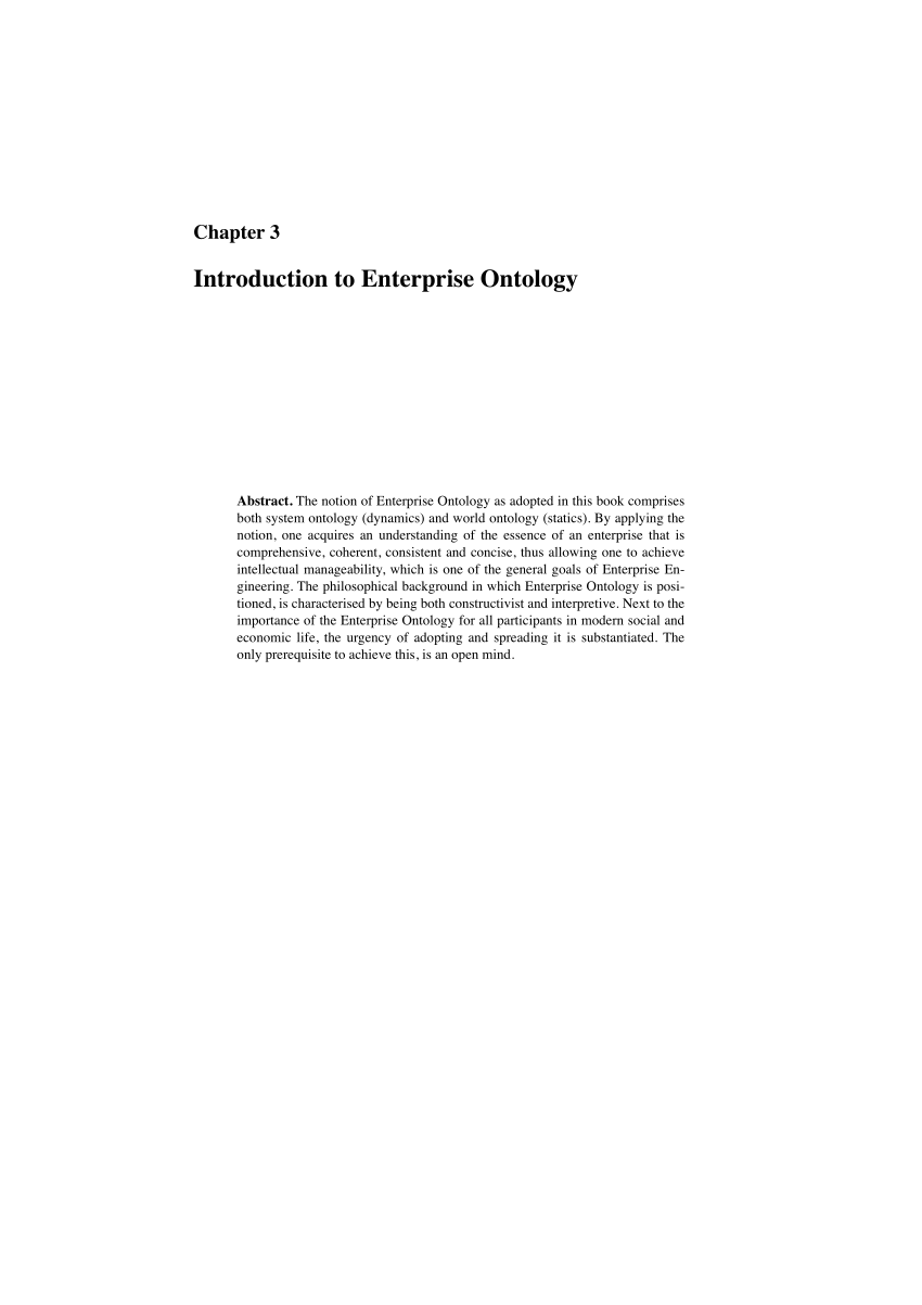 PDF) Introduction to Enterprise Ontology