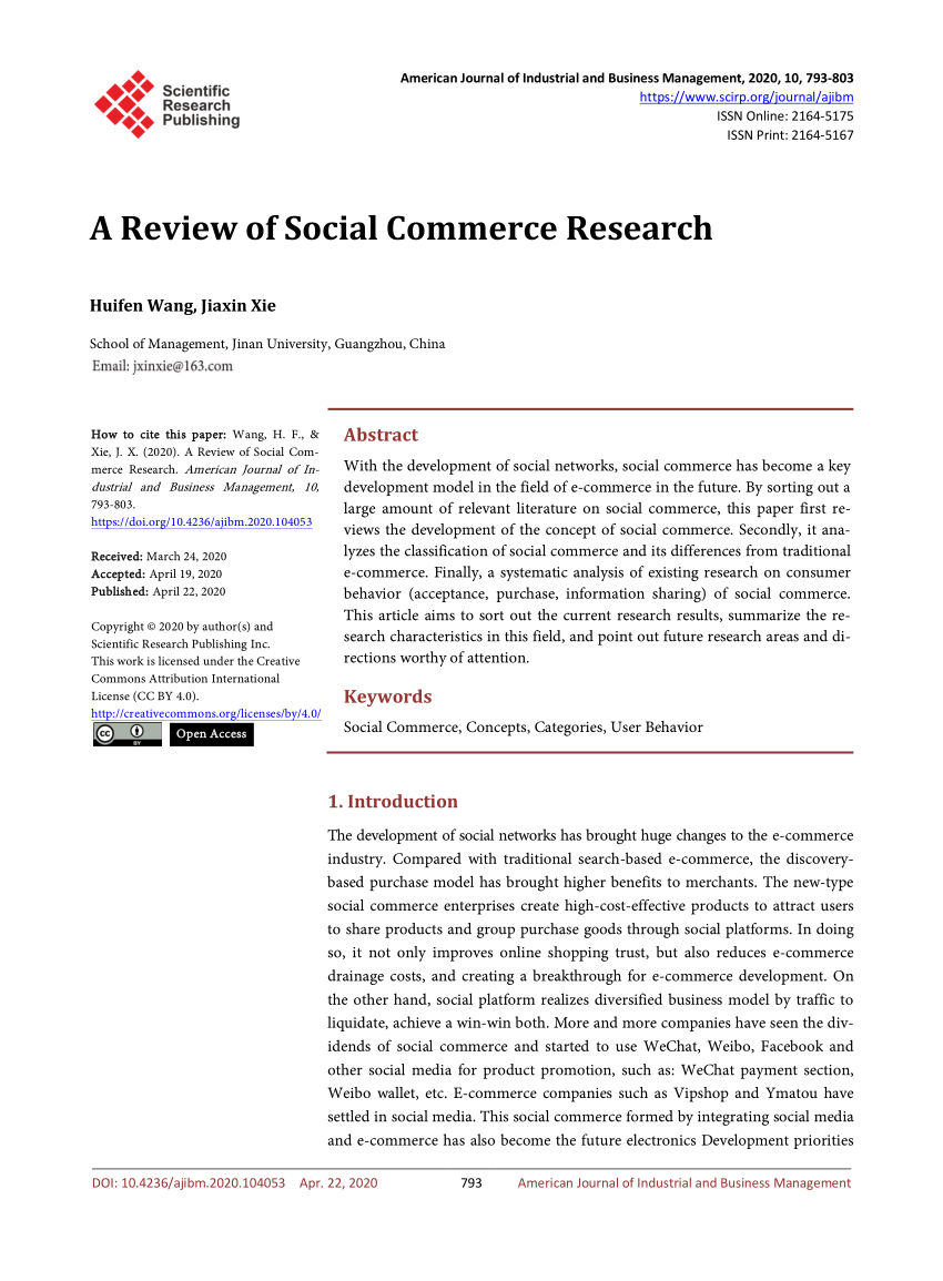 research paper commerce pdf