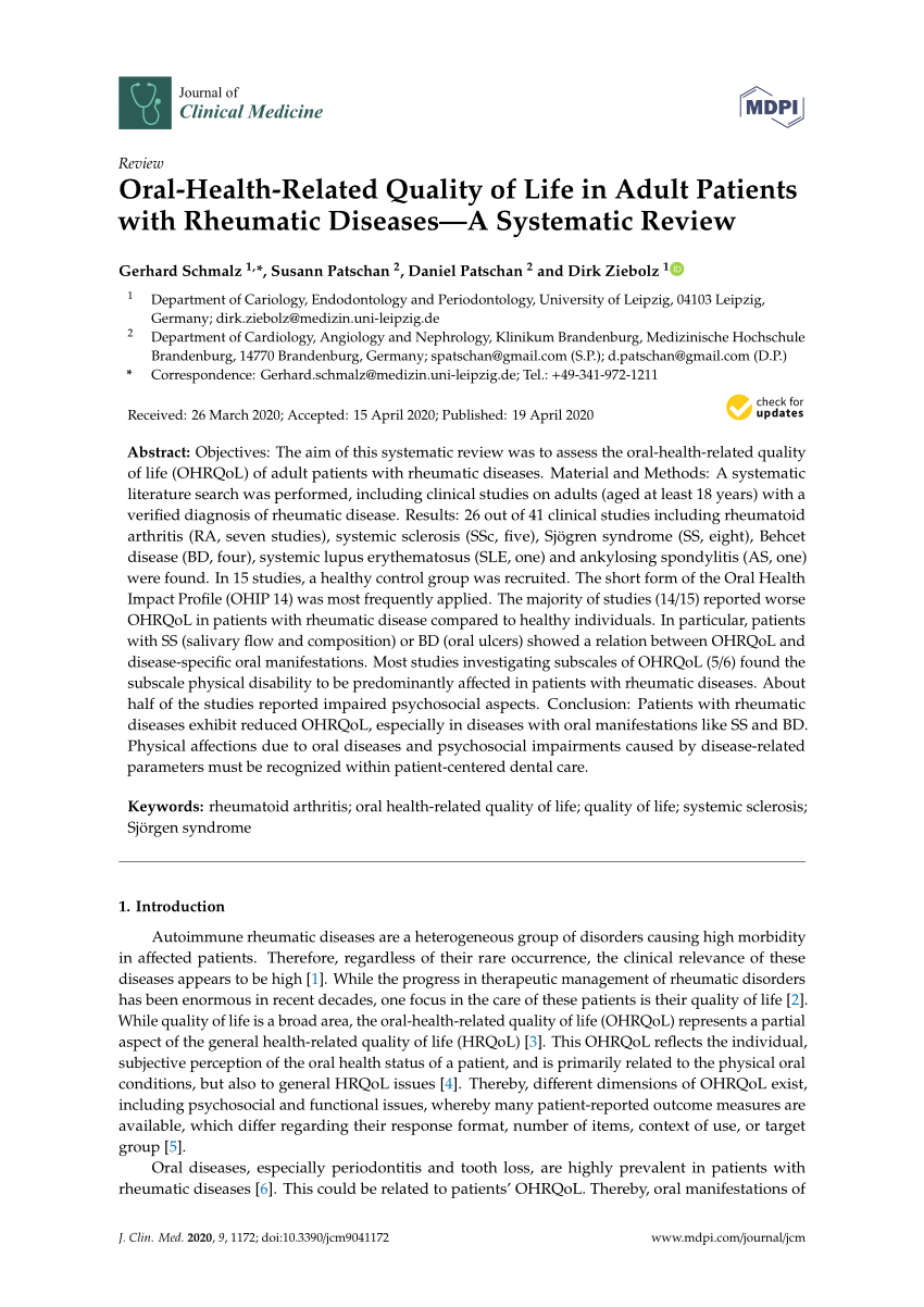 literature review on oral health