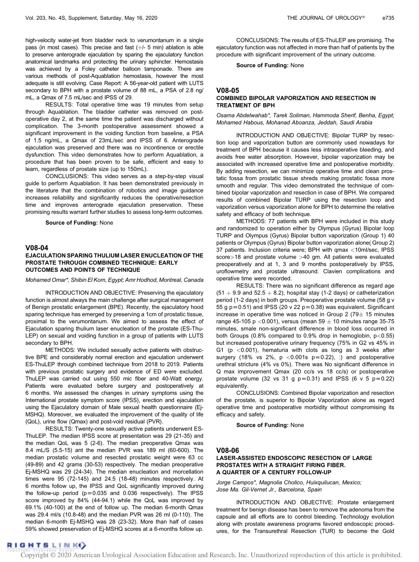 Pdf Ejaculation Sparing Thulium Laser Enucleation Of The Prostate Through Combined Technique 1362