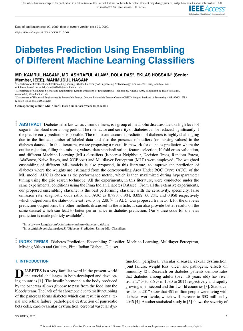 research paper on diabetes prediction)