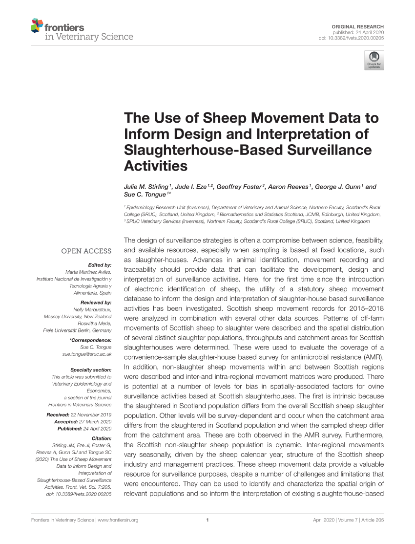 (PDF) The Use of Sheep Movement Data to Inform Design and