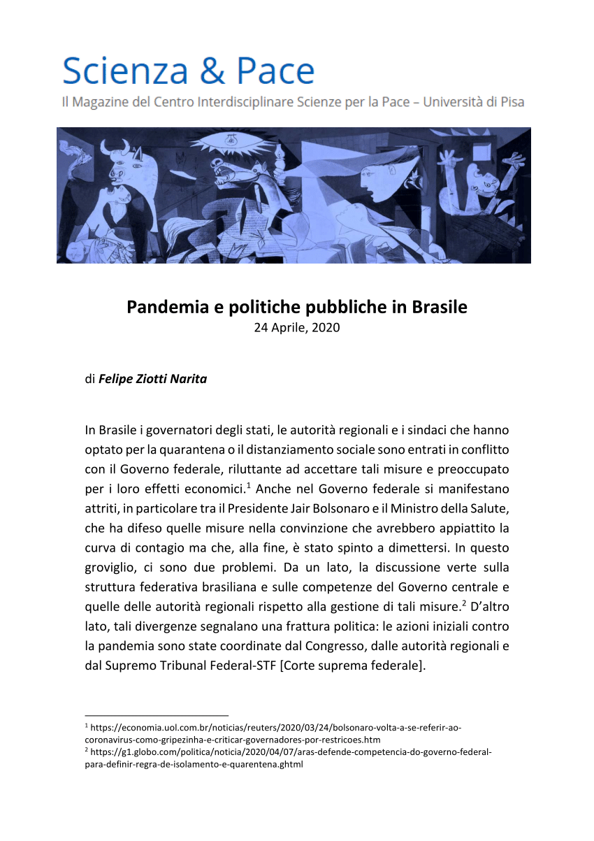 PDF) Pandemia e politiche pubbliche in Brasile