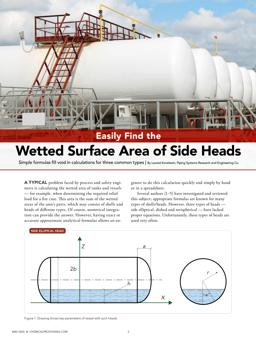 Surface Area Calculations Vessel Tanks, PDF, Area