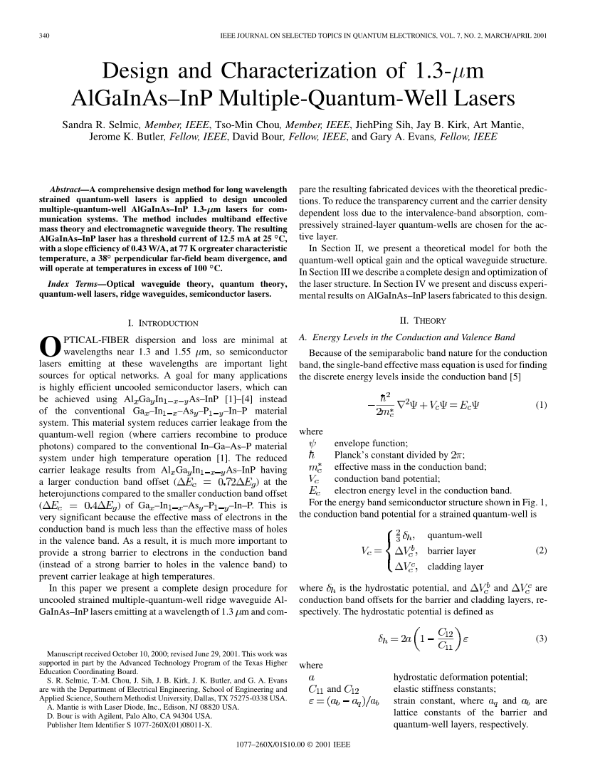Peter Zory, Jr. Quantum Well Lasers - 健康/医学