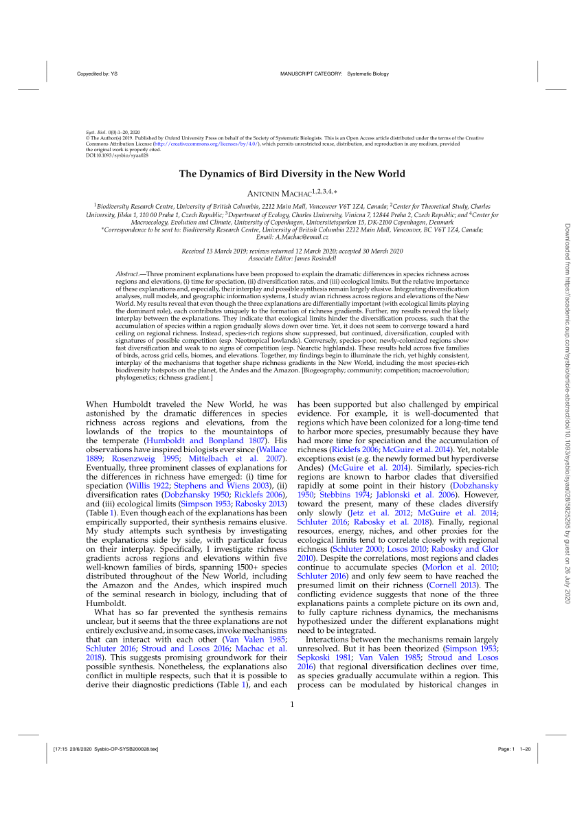 bird diversity research paper pdf