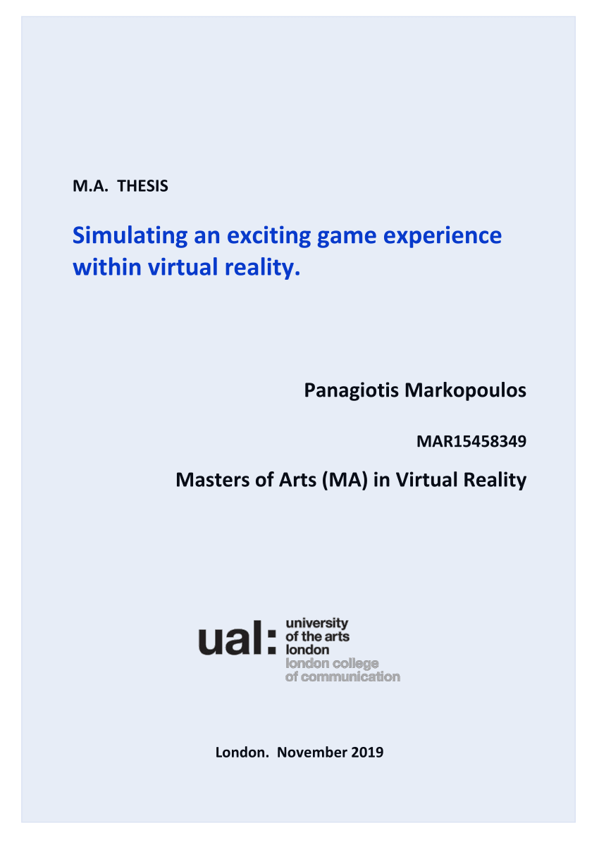 Masters thesis virtual pmi