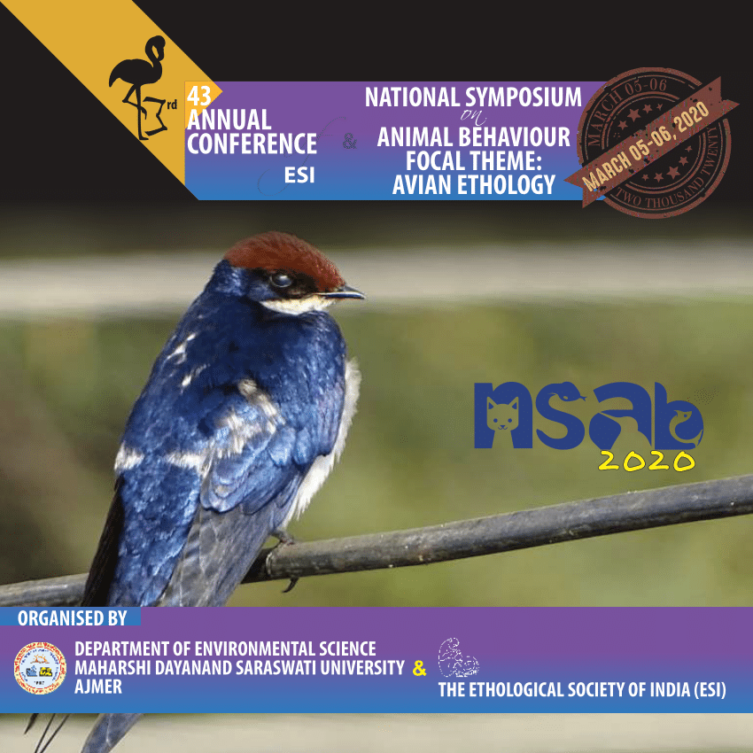 PDF) 43rd ANNUAL CONFERENCE OF ETHOLOGICAL SOCIETY OF INDIA & NATIONAL  SYMPOSIUM ON ANIMAL BEHAVIOUR FOCAL THEME: AVIAN ETHOLOGY ORGANISED BY THE  ETHOLOGICAL SOCIETY OF INDIA (ESI)