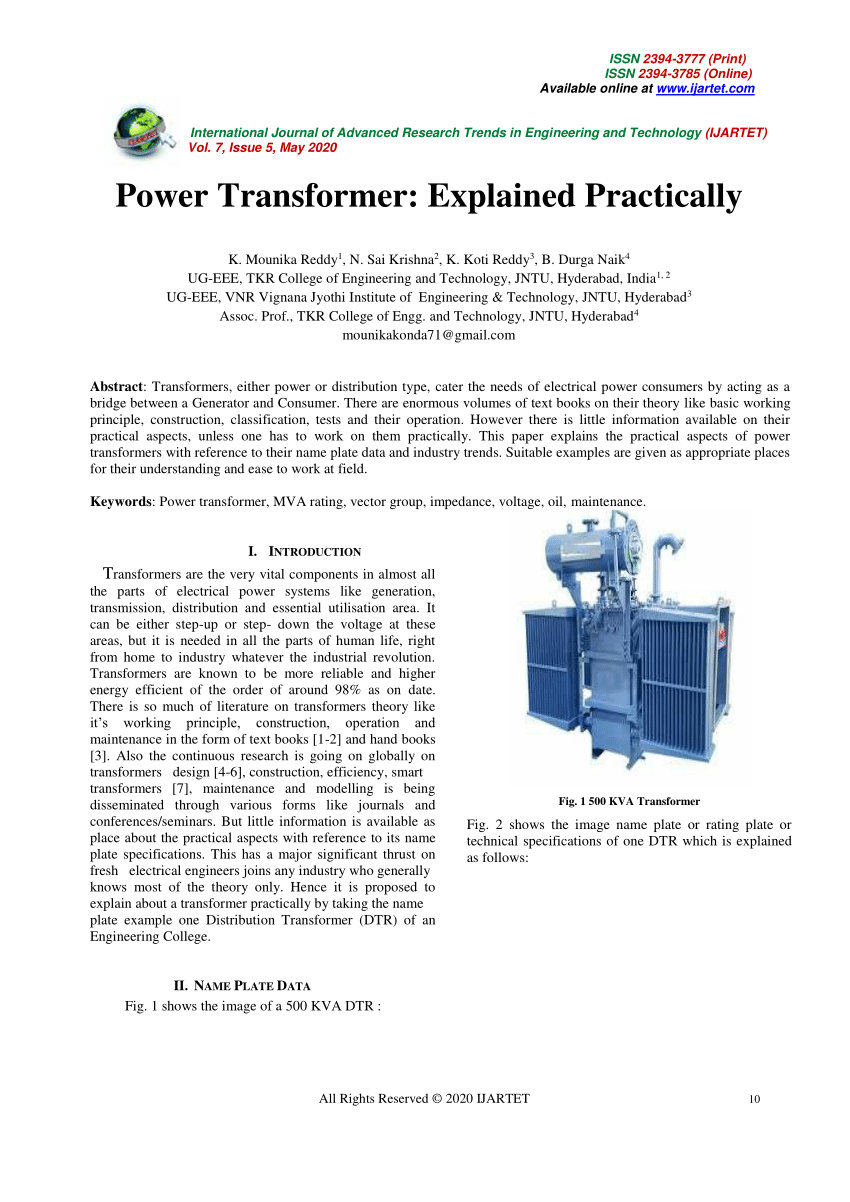research paper on transformer pdf