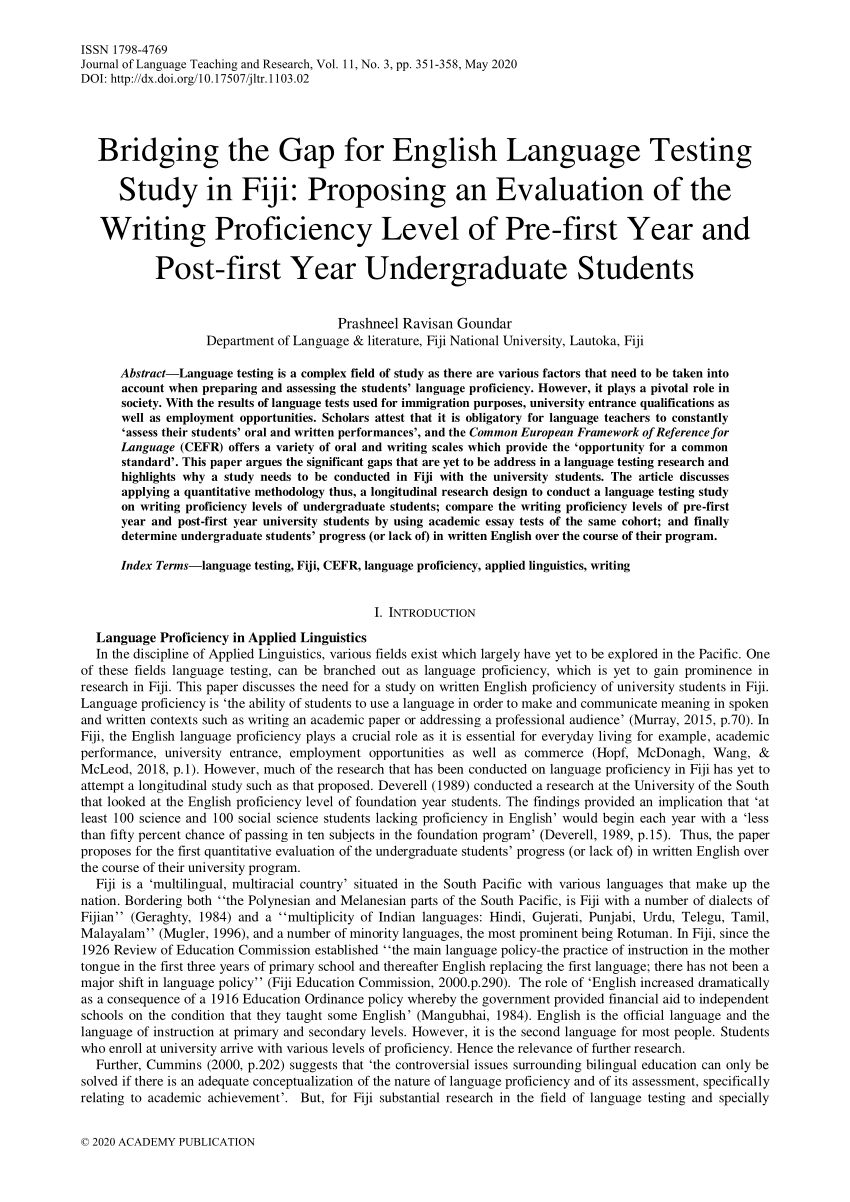 research questions about writing proficiency level of students in english