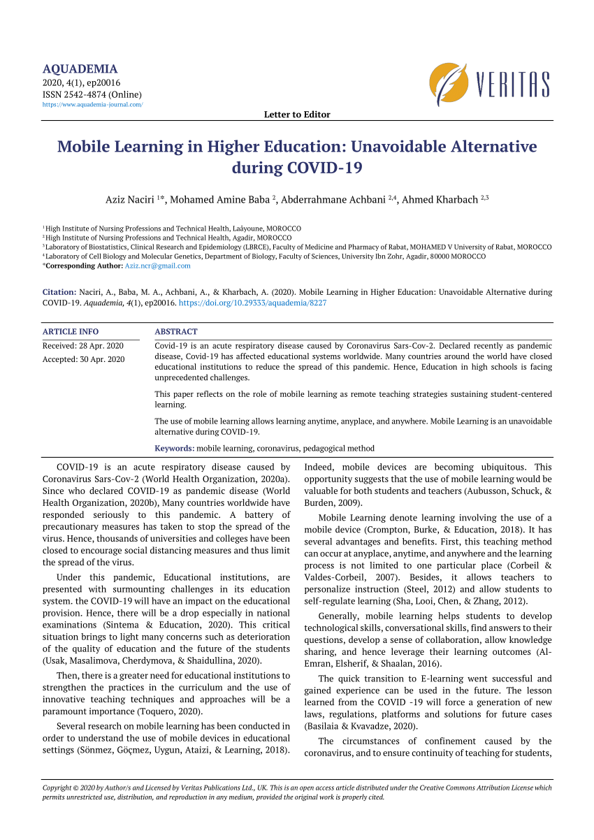 Pdf Mobile Learning In Higher Education Unavoidable Alternative