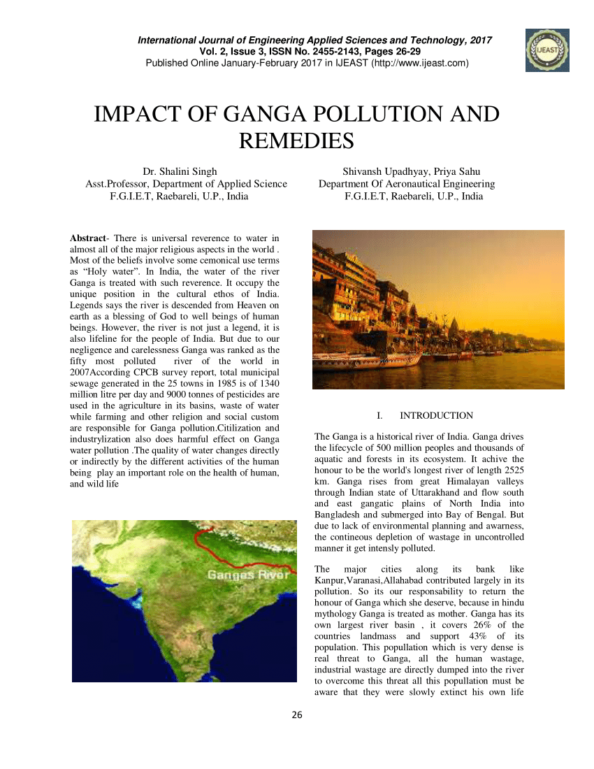 ganga water pollution research paper