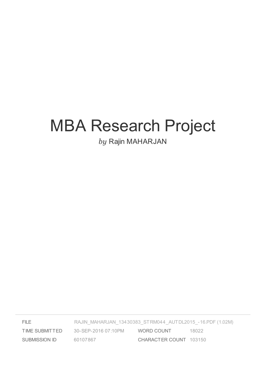 the management of a student research project pdf