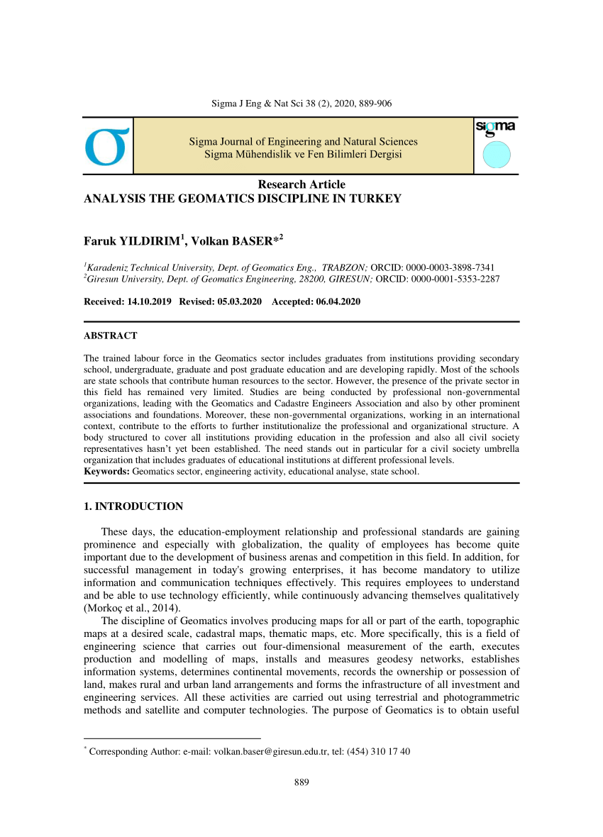 pdf analysis the geomatics discipline in turkey