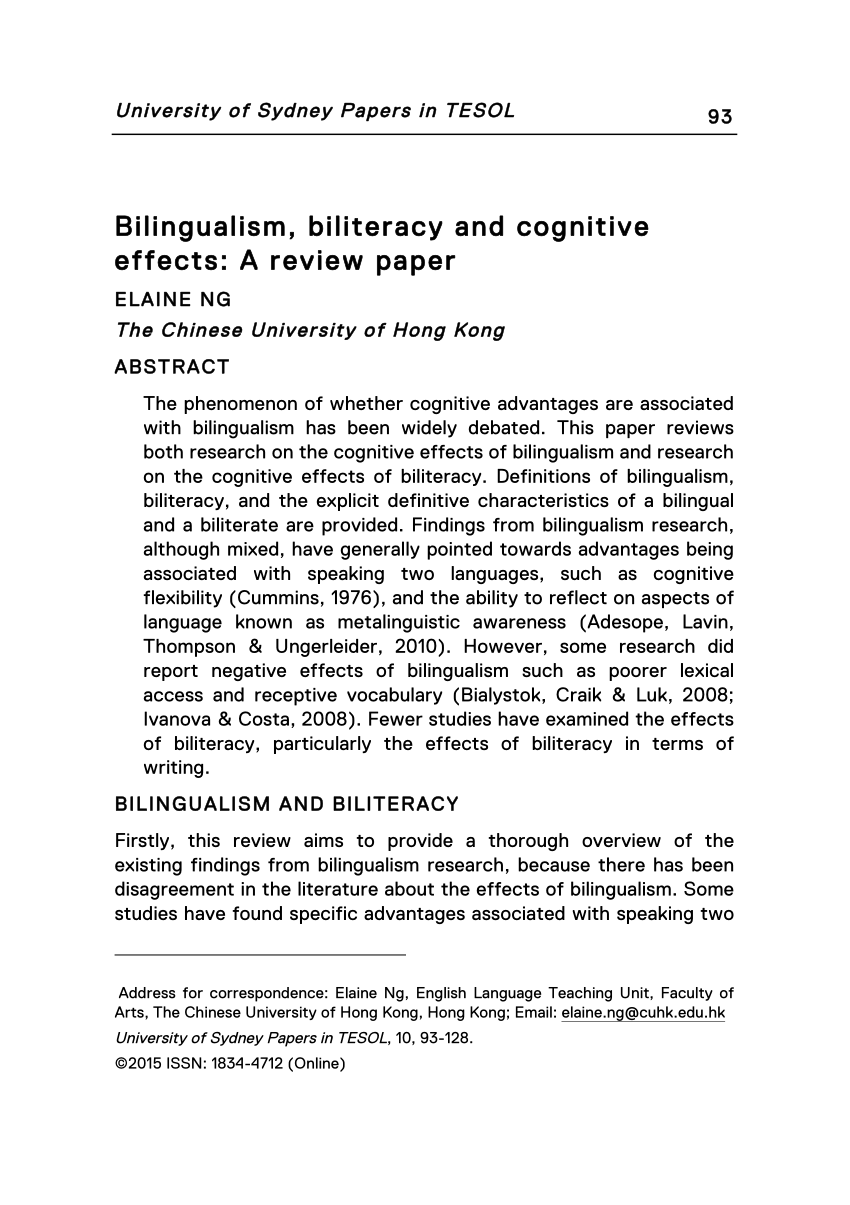 research articles on bilingualism