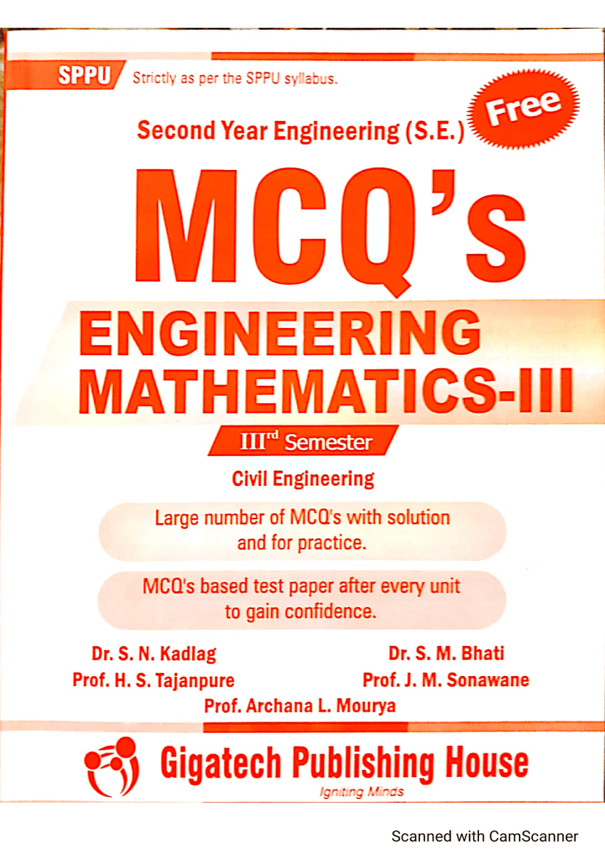 (PDF) MCQ's Engineering Mathematics III (SE Civil Engineering)