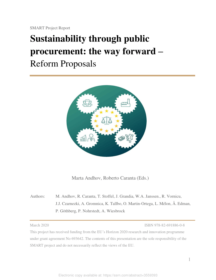 Pdf Sustainability Through Public Procurement The Way Forward Reform Proposals