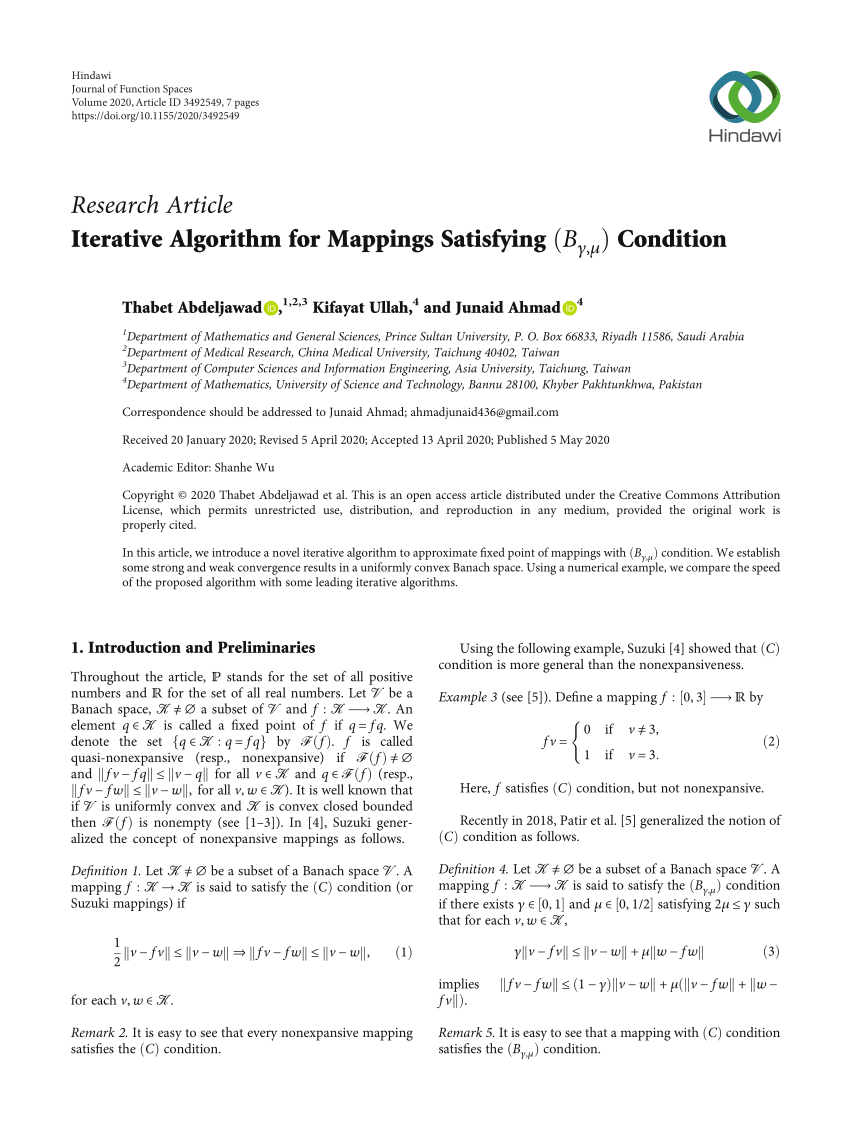Pdf Iterative Algorithm For Mappings Satisfying B G M Condition