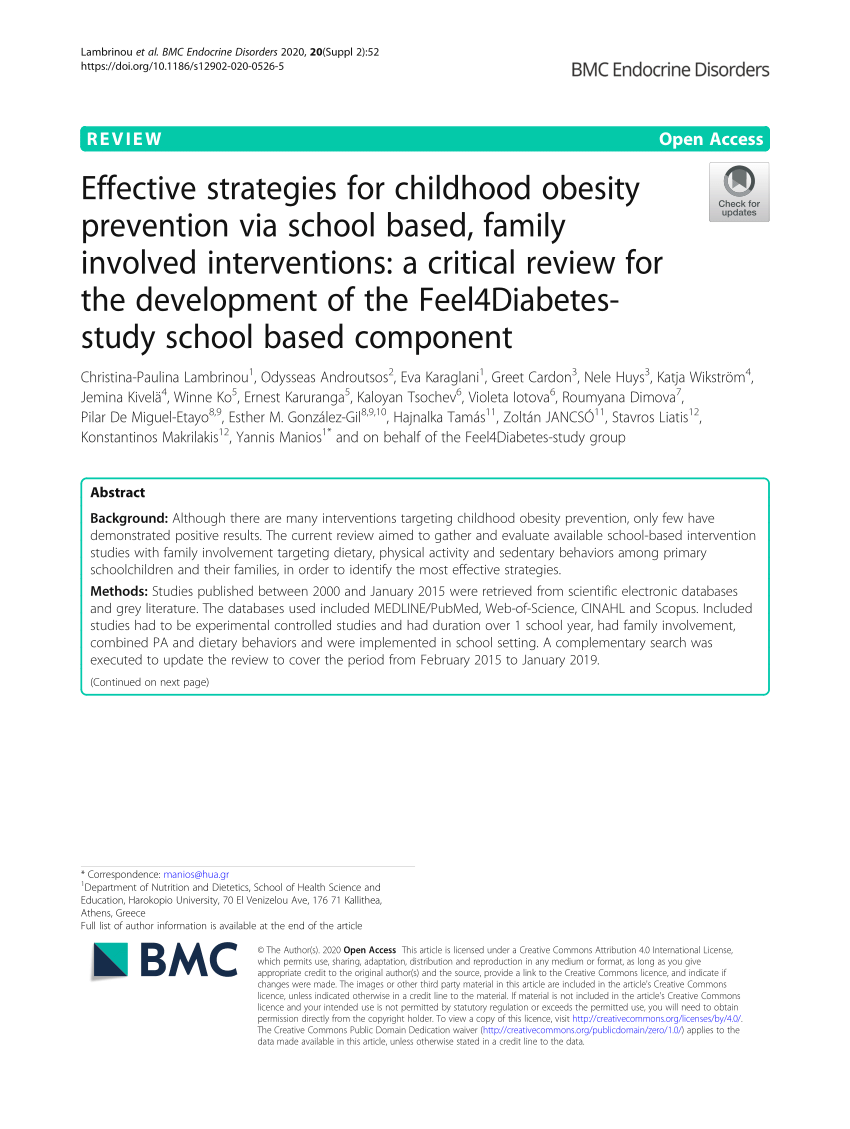 literature review childhood obesity