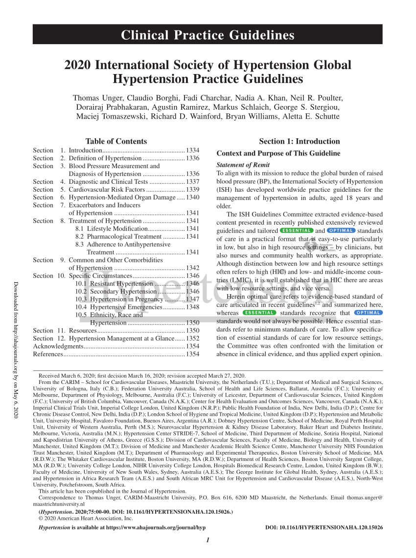 hypertension guidelines 2022 pdf